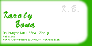karoly bona business card