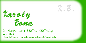 karoly bona business card